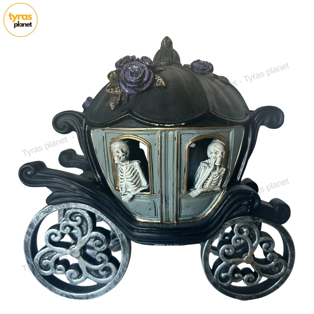 Christian Siriano LED Skeleton Pumpkin Carriage Lights Sound Gothic Halloween